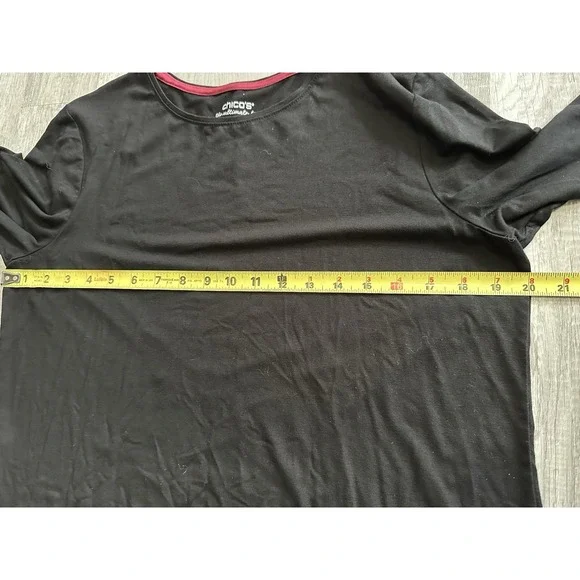 Chicos The Ultimate Tee Women's Size Large Black Long Sleeve T-Shirt Stretch‎ - Picture 5 of 9